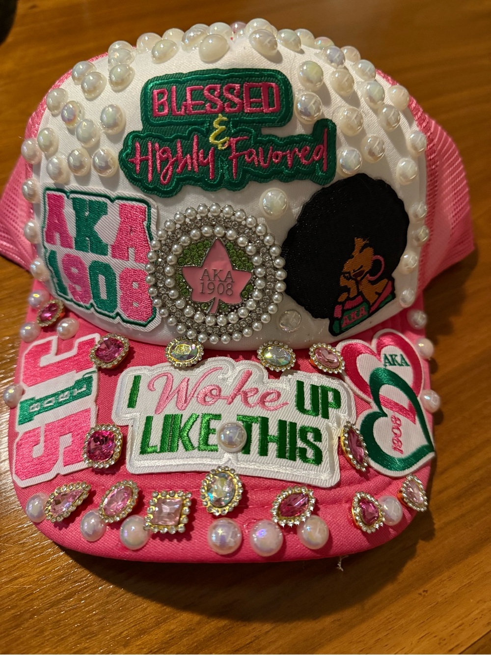 Pink Beaded "I Woke Up Like This" Cap - AKA Inspired
